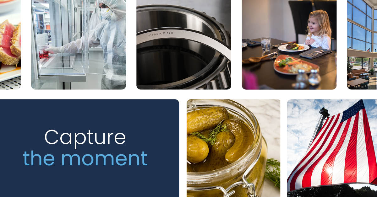 Custom photography showcases products and services in marketing efforts.